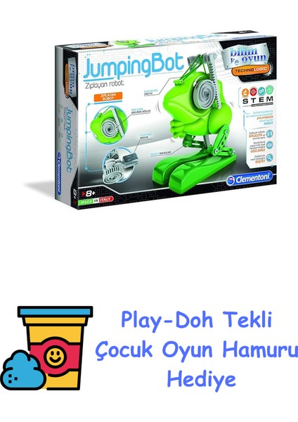 - 64956 - Robotik Laboratuvarı - Jumpingbot, Sıçrayan Kurbağa + Play-Doh Oyun Hamuru