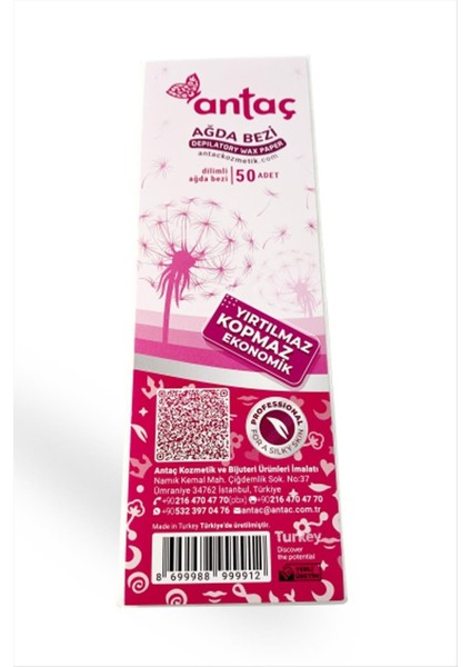 Techmrt Dilimli Ağda Bezi 50 Adet-Beyaz