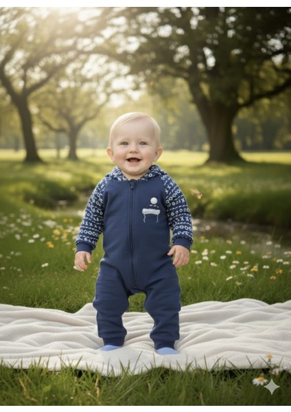 Laura Baby Kapüşonlu Erkek Bebek Tulum