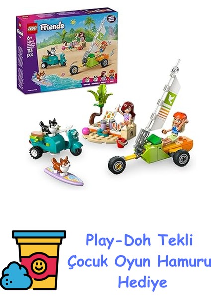 Friends Sörfçü Köpekler ve Scooter Macerası 42641-6 Yaş ve Üzeri Erkek ve Kız Çocukları Için Mini Bebek Içeren Yaratıcı Oyuncak Yapım Seti, Doğum Günü Hediyesi (1 + Play-Doh Oyun Hamuru