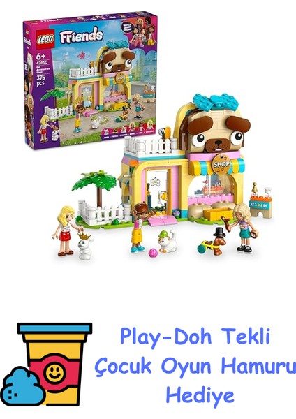 Friends Evcil Hayvan Aksesuar Dükkanı 42650-6 Yaş ve Üzeri Erkek ve Kız Çocukları Için Mini Bebek, Kedi ve Köpek Minifigürü Içeren Yaratıcı Oyuncak Yapım Seti, Do + Play-Doh Oyun Hamuru