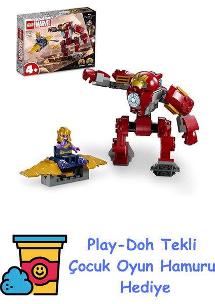 Marvel Iron Man Hulkbuster Thanos’a Karşı 76263 – 4 Yaş ve Üzeri Çocuklara Süper Kahraman Mücadelesi Sunan Eğlenceli Yapım Seti, Çocuklar Için Hediye Fikri (66 Pa + Play-Doh Oyun Hamuru