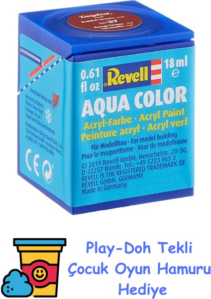 - Su Bazlı Maket Boyası Kızıl Kahve Mat 18 ml (36137) + Play-Doh Oyun Hamuru