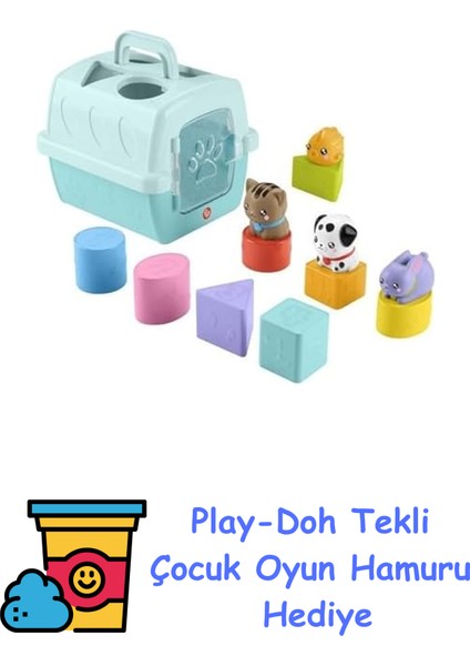 Hayvan Dostlarımın Çantası Fisher-Price Şirin Dostlar Hayvan Dostlarımın Çantası, Bebekler ve Yürüme Çağındaki Çocuklar Için Şekil Eşleştirme Oyuncağı, 8 + Play-Doh Oyun Hamuru
