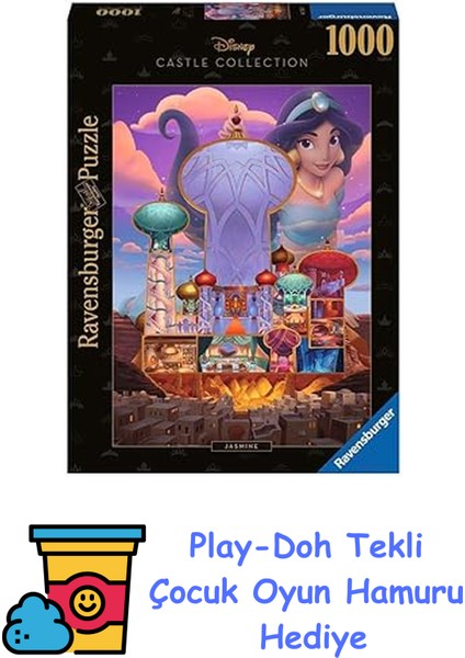 Disney Kalesi Yapboz: Yasemin Sürümü | 1000 Parça Yapboz | Benzersiz Softclick Teknolojisi | Agrabah Sarayı Teması | Fsc Sertifikalı + Play-Doh Oyun Hamuru