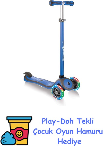 Çocuk Primo Plus ile Işık Kadar Tekerlekli Scooter, Çocuk, Primo Plus With Light Up Wheels + Play-Doh Oyun Hamuru