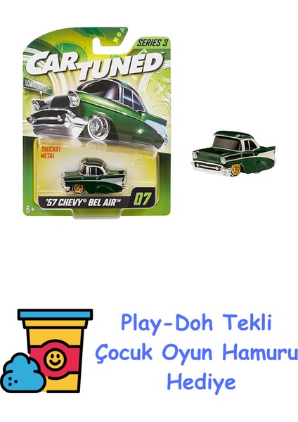 Mga Entertaintment Cartuned S3 1957 Chevy Bel Air - Yeşil Lowrider Araba + Play-Doh Oyun Hamuru