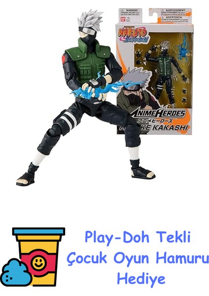 16 cm Kakashi Poz Verilebilir Figür - Anime Heroes Naruto Serisi + Play-Doh Oyun Hamuru