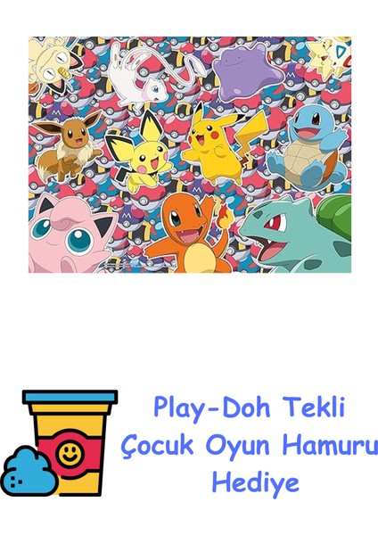 Çocuk Yapbozu 13338 - Savaşmaya Hazır! - 100 Parça Xxl Pokemon Puzzle, 6 Yaşından Büyük Çocuklar Için, Pokemon Hediyeleri + Play-Doh Oyun Hamuru