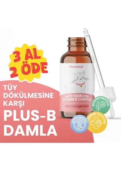 Kediler Için Tüy Dökülmesi Önleyici Plus B Damla – 50 ml