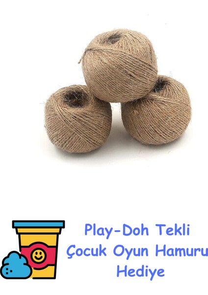 Hasır Ipi, Çuval Ipi,kırnap Ipi,jüt Ip 100 GRAM,100 Metre + Play-Doh Oyun Hamuru