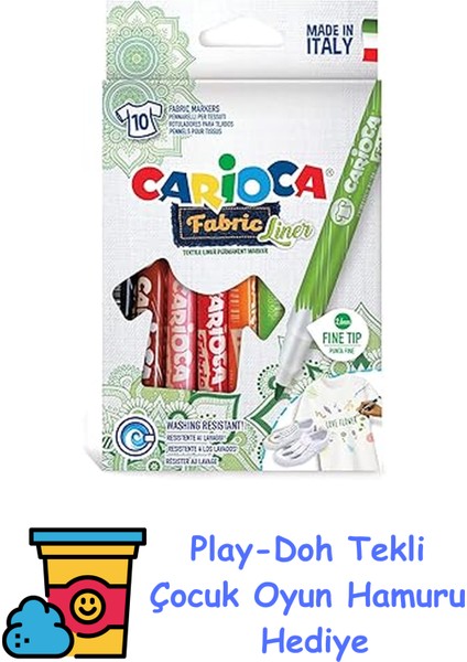 Keçeli Kumaş Boya Kalemi Fine 10'lu + Play-Doh Oyun Hamuru