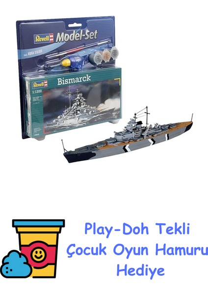 Model Set Bismarck - 1:1200-65802 + Play-Doh Oyun Hamuru