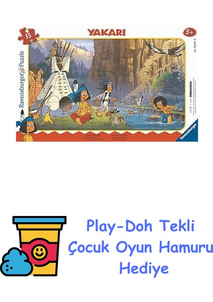 15P Kçer Puz Yakari Yapboz + Play-Doh Oyun Hamuru