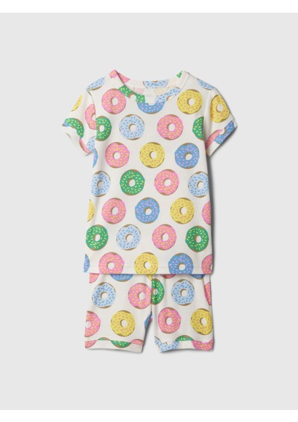 Bebek Çok Renkli Organik Pamuk Desenli Pijama Takımı modelleri