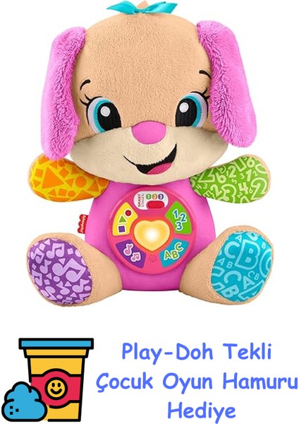 Bebekler Için Eğitici Oyuncak, Eğlen ve Öğren Yaşa Göre Gelişim Köpekçiğin Kız Kardeşi Pembe, 6 Ay ve Üzeri Bebekler Için Müzikli Pelüş Oyuncak, JFD34 + Play-Doh Oyun Hamuru