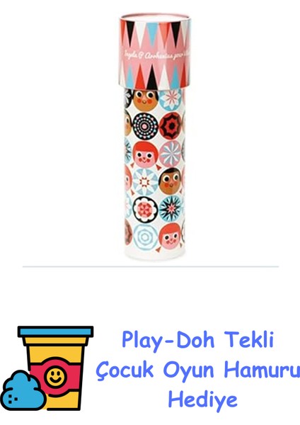 Metal Kaleydeskop Çiçek Dürbünü, Pink Rosette + Play-Doh Oyun Hamuru