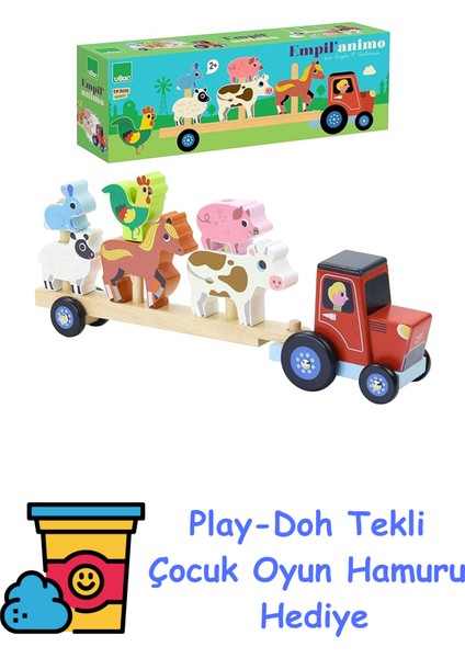 Ahşap Çiftlik Hayvanları ve Traktör + Play-Doh Oyun Hamuru
