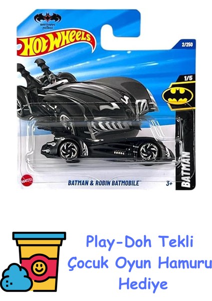 Tekli Arabalar Batman & Robin Batmobile HYW60 + Play-Doh Oyun Hamuru
