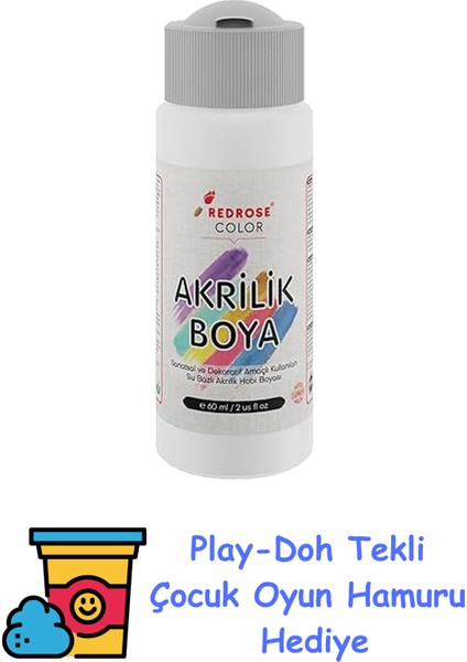 Beyaz Akrilik Boya 60 ml + Play-Doh Oyun Hamuru