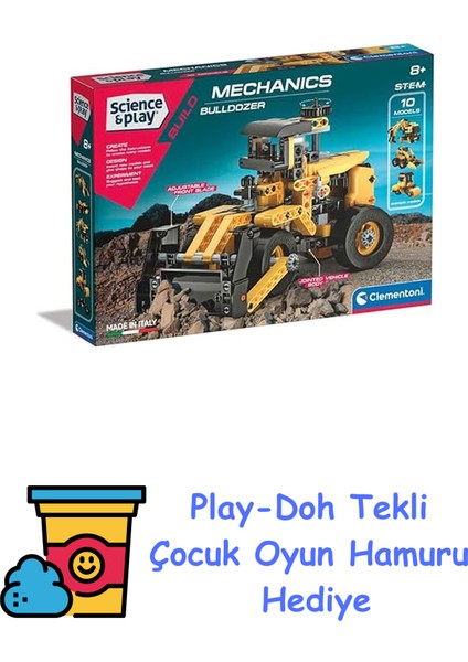 Clementonı Mekanık LAB.17374TR Buldozer-6 + Play-Doh Oyun Hamuru