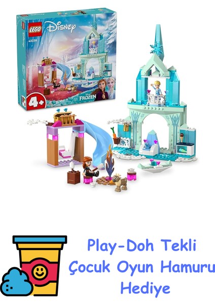 Disney Princess Elsa'nın Karlar Ülkesi Şatosu 43238-4 Yaş ve Üstü Kız ve Erkek Çocukları Için Elsa ve Anna Mini Bebek ve 2 Hayvan Figürü Içeren Yapım Seti, Doğum + Play-Doh Oyun Hamuru
