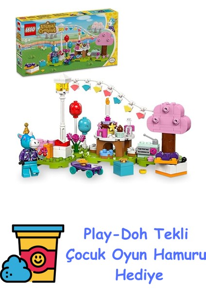 Animal Crossing Julian Doğum Gününü Kutluyor 77046-6 Yaş ve Üzeri Çocuklar Için Yaratıcı Oyuncak Yapım Seti (170 Parça) + Play-Doh Oyun Hamuru