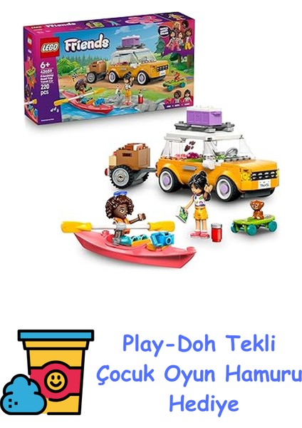 Friends Arkadaşlık Seyahat Arabası 42659-6 Yaş ve Üzeri Kız ve Erkek Çocuklar Için 2 Mini Bebek ve 1 Köpek Figürü ile Aksesuarlar Içeren Yaratıcı Oyuncak Yapım Se + Play-Doh Oyun Hamuru