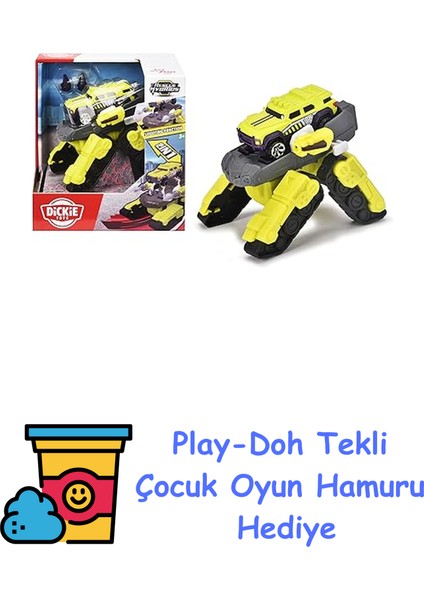 Dickie, 203792002, Rescue Hybrids-Spider Tankı 2'si 1 Arada, 1:64, Die-Cast (Metal) Araçlı, 7.5 cm ve Dönüştürüldükten Sonra 12 Cm, Diğer Rh Serisi ile Uyu + Play-Doh Oyun Hamuru