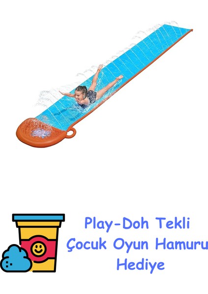 H20GO Single Su Kaydırağı, 4,88 M Şişirilebilir Dahili Fıskiyeli + Play-Doh Oyun Hamuru