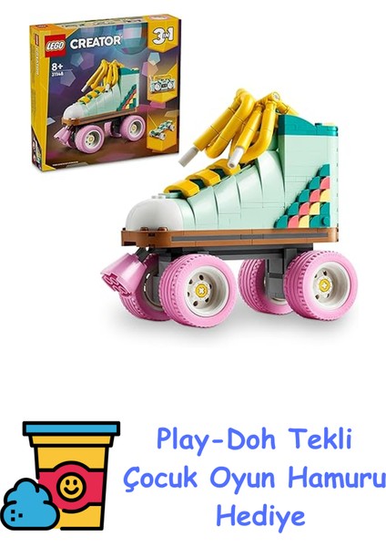 Creator 3’ü 1 Arada Retro Paten 31148-8 Yaş ve Üzeri Çocuklar Için Mini Kaykay ve Kasetçalar Model Seçenekleri Içeren Yaratıcı Oyuncak Yapım Seti, Doğum Günü Hedi + Play-Doh Oyun Hamuru