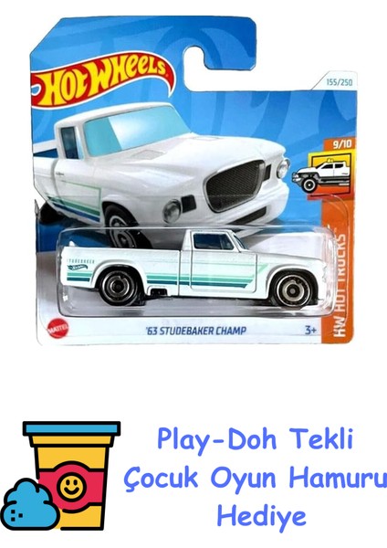 Tekli Arabalar 63 Studebaker Champ HTD76 + Play-Doh Oyun Hamuru
