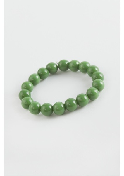 Techmrt Çocuk Ceyt Doğaltaş Bileklik 8 Mm-Yeşil