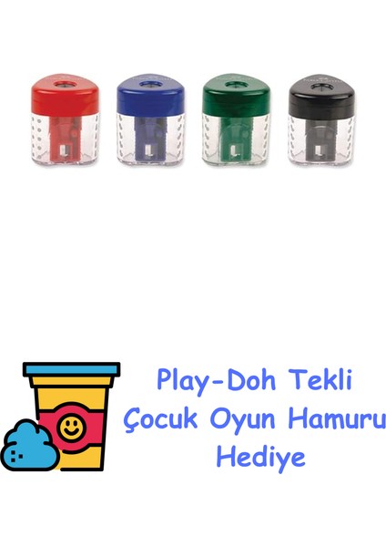 Grip Auto Kalemtıraş Klasik Renkler + Play-Doh Oyun Hamuru