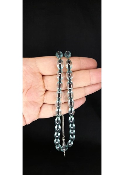 Sürmeli Uçak Camı Tesbih Turkuaz-Şeffaf Renkli Beyzi Kesim T-354 indirimleri