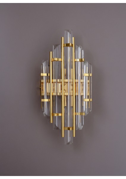 Helena Cam Modern Gold Renk Duvar Apliği