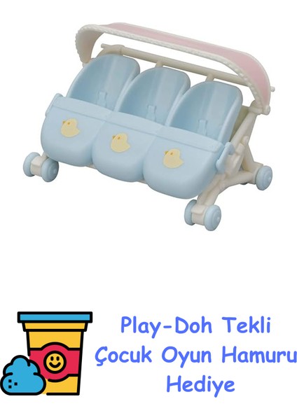Üçüz Bebek Arabası + Play-Doh Oyun Hamuru