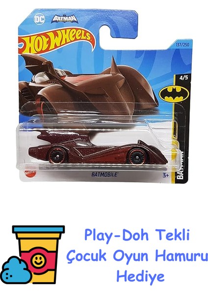 - Batmobile - Batman: The Brave And The Bold 4/5 - HKG98 - Short Card - Dc - Comics - Mattel 2023 + Play-Doh Oyun Hamuru