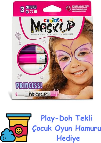 Mask Up Yüz Boyasi – Prenses (3 Renk) + Play-Doh Oyun Hamuru