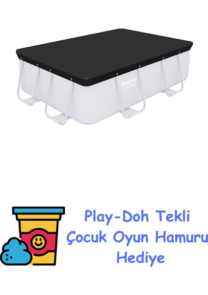 2,82 M x 1,96 M Dikdörtgen Havuz Örtüsü + Play-Doh Oyun Hamuru