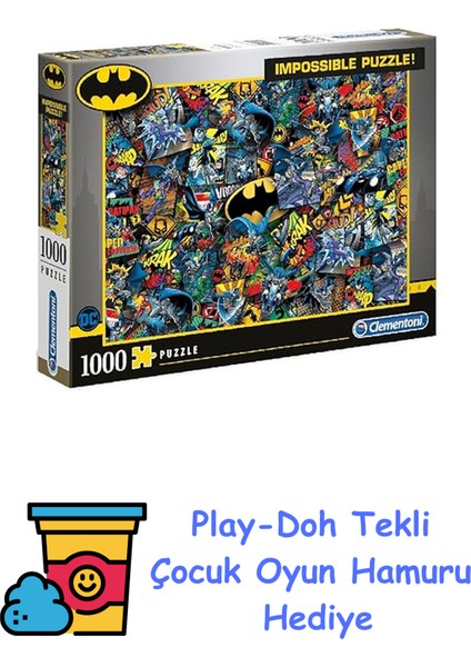 - 1000 Parça Batman Yetişkin Puzzle - Impossible + Play-Doh Oyun Hamuru