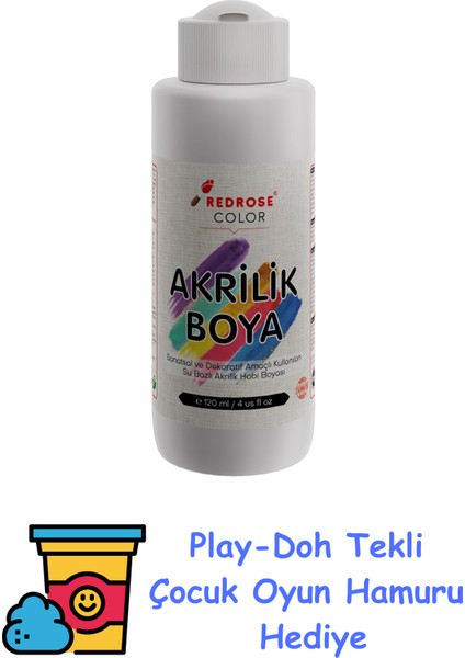 Beyaz Akrilik Boya 120 ml + Play-Doh Oyun Hamuru