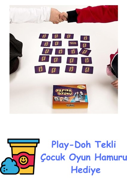 Deniz Canlıları Okul Öncesi Hafıza Geliştirici 20'li Oyun Kartları + Play-Doh Oyun Hamuru