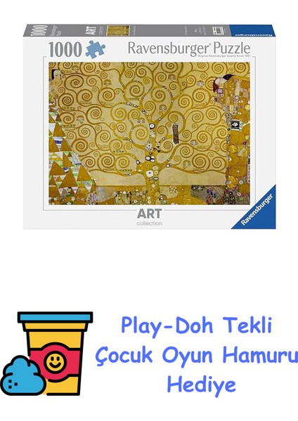 1000P Puzzle Klimt Hayat Ağacı, Yapboz + Play-Doh Oyun Hamuru