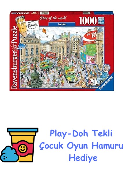 1000P Puz Londra Yapboz + Play-Doh Oyun Hamuru