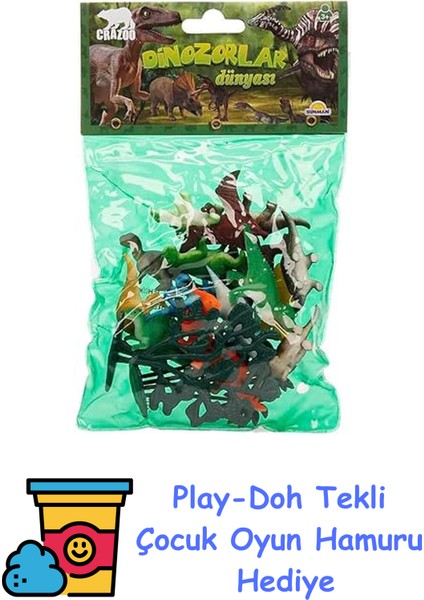 Sun-Rst-Crz-Figür Dinozorlar Dünyasi Kçk.poşet 3A. + Play-Doh Oyun Hamuru