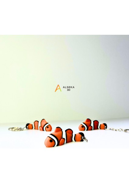 - 3D Baskı Kayıp Balık Nemo Figürlü Anahtarlık