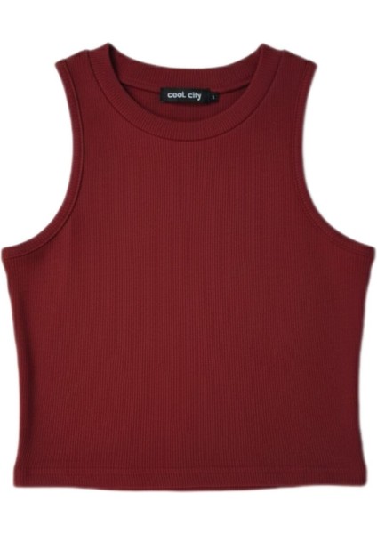 Kadın Kaşkorse Kumaş Askılı Crop