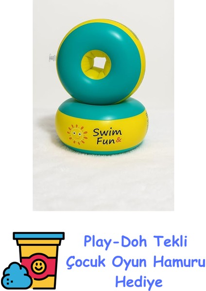 Swim Fun Çocuk Yüzme Kolluğu, Extra Güvenlikli Içi Dolgulu, Bebek Yüzme Kolluğu, Deniz Kolluk, Havuz Kolluk, Pu Malzeme + Play-Doh Oyun Hamuru
