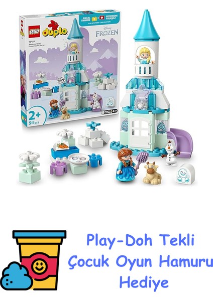Duplo® │ Disney Anna ve Elsa’nın Karlar Ülkesi Şato Partisi 10455 – 2 Yaş ve Üzeri Disney Hayranı Çocuklar Için Hayal Gücü Geliştiren Yaratıcı Oyuncak Yapım Seti, + Play-Doh Oyun Hamuru